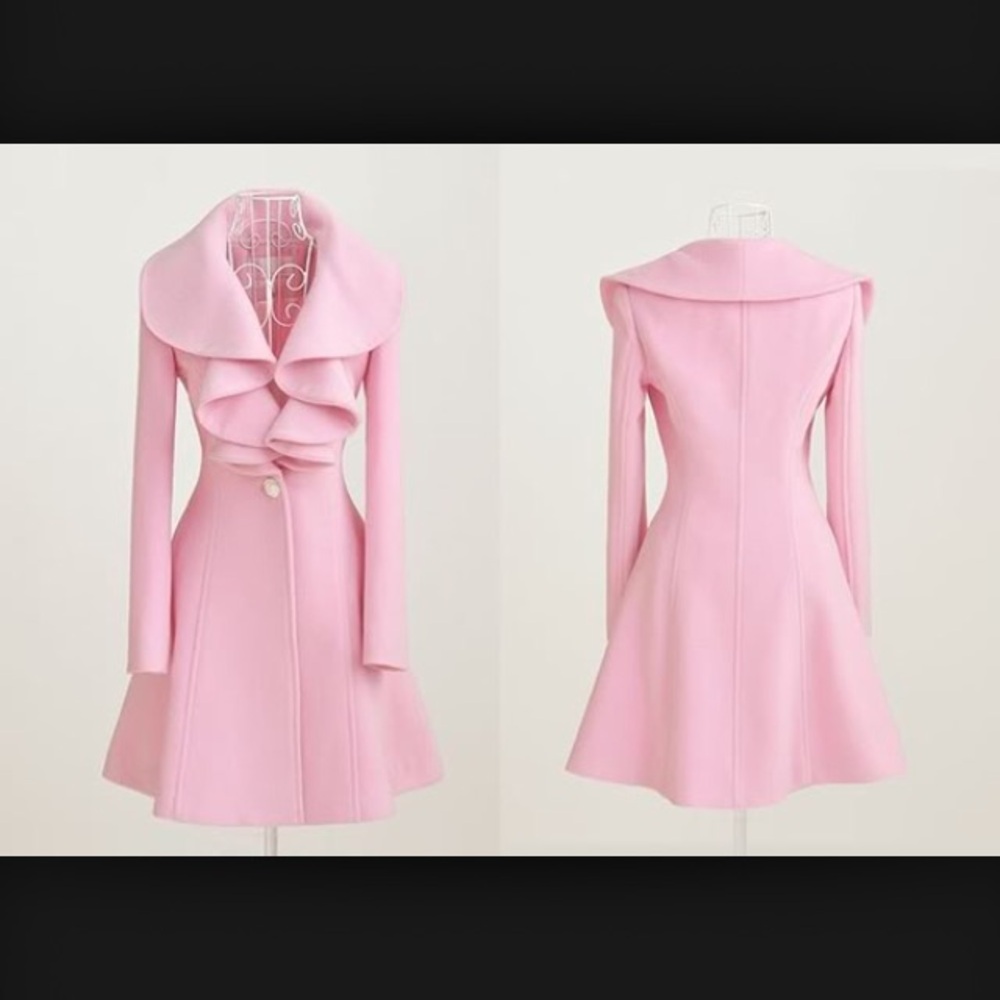 Long pink peacoat